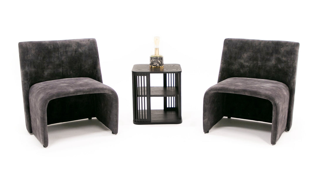 Modern Jarvis Accent Dark Grey Fabric Chair