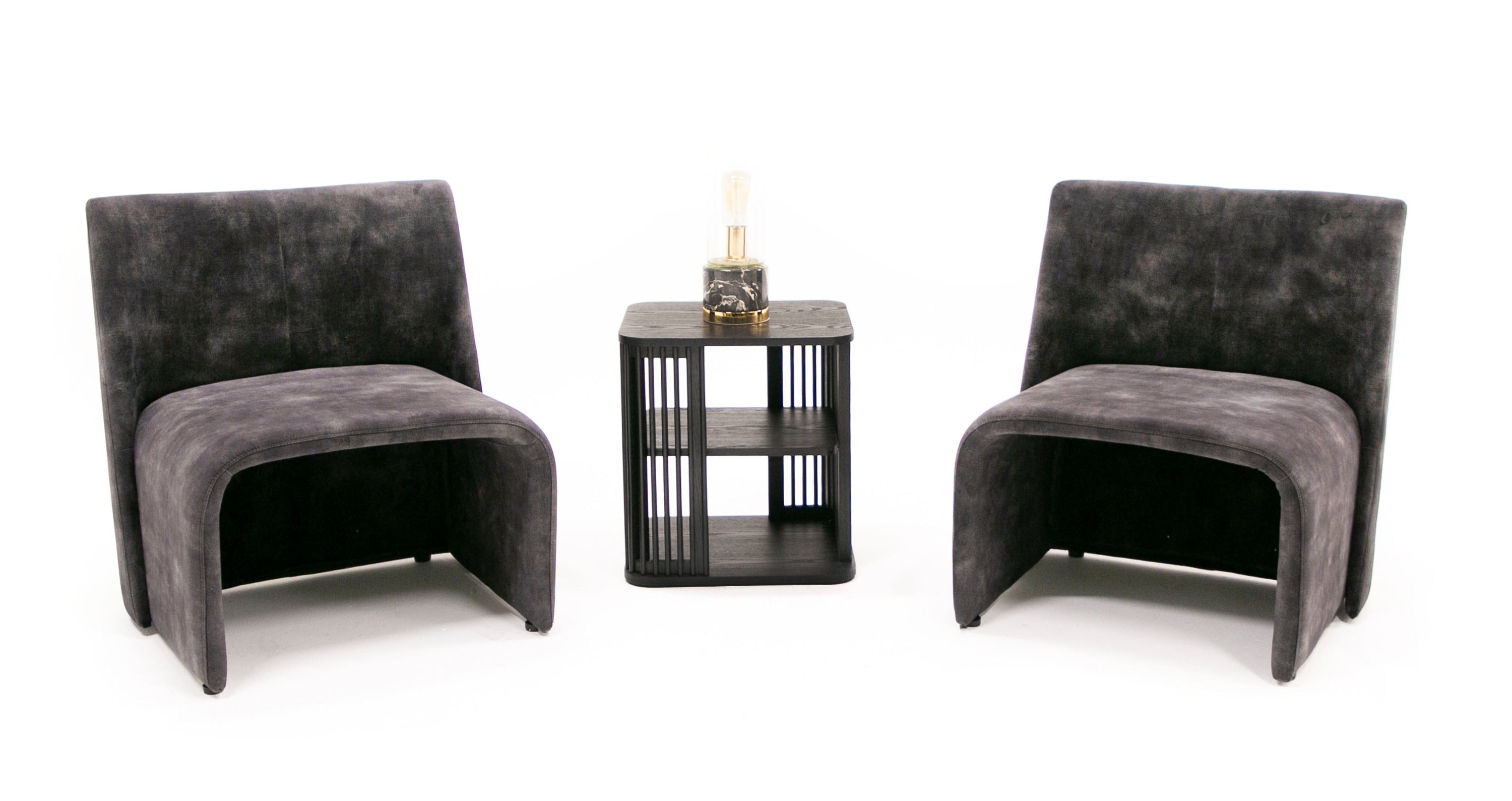 Modern Jarvis Accent Dark Grey Fabric Chair