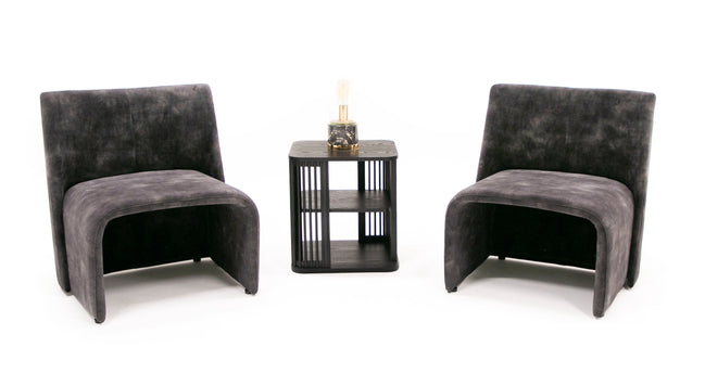 Modern Jarvis Accent Dark Grey Fabric Chair