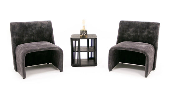 Modern Jarvis Accent Dark Grey Fabric Chair