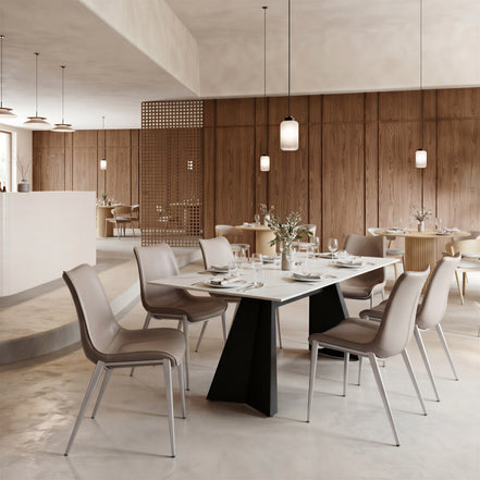Magnus Dining Chair (Set of 2) Brown & Silver