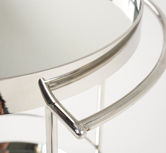 Jeeves - Modern Stainless Steel + Mirror Rolling Cart