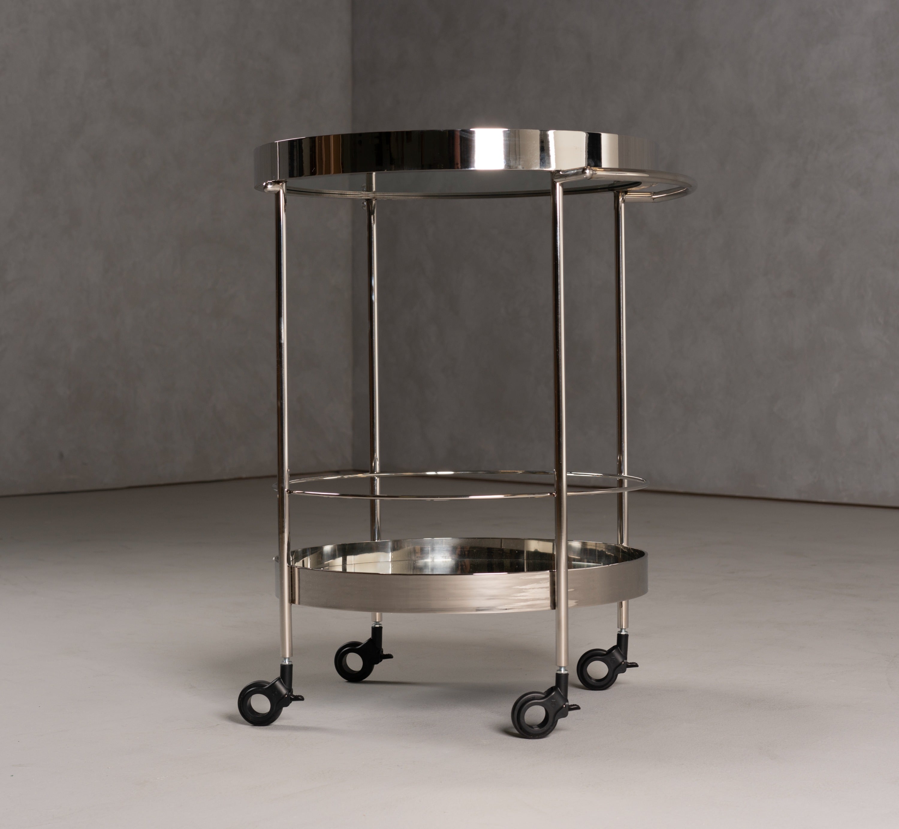 Jeeves - Modern Stainless Steel + Mirror Rolling Cart - image 2