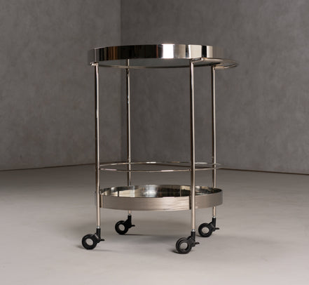 Jeeves - Modern Stainless Steel + Mirror Rolling Cart - image 2