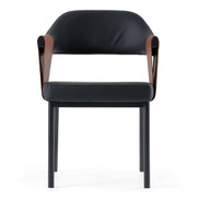 Jensen - Modern Black + Camel Vegan Leather Dining Chair