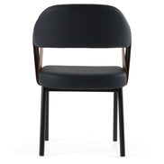 Jensen - Modern Black + Camel Vegan Leather Dining Chair - image 3