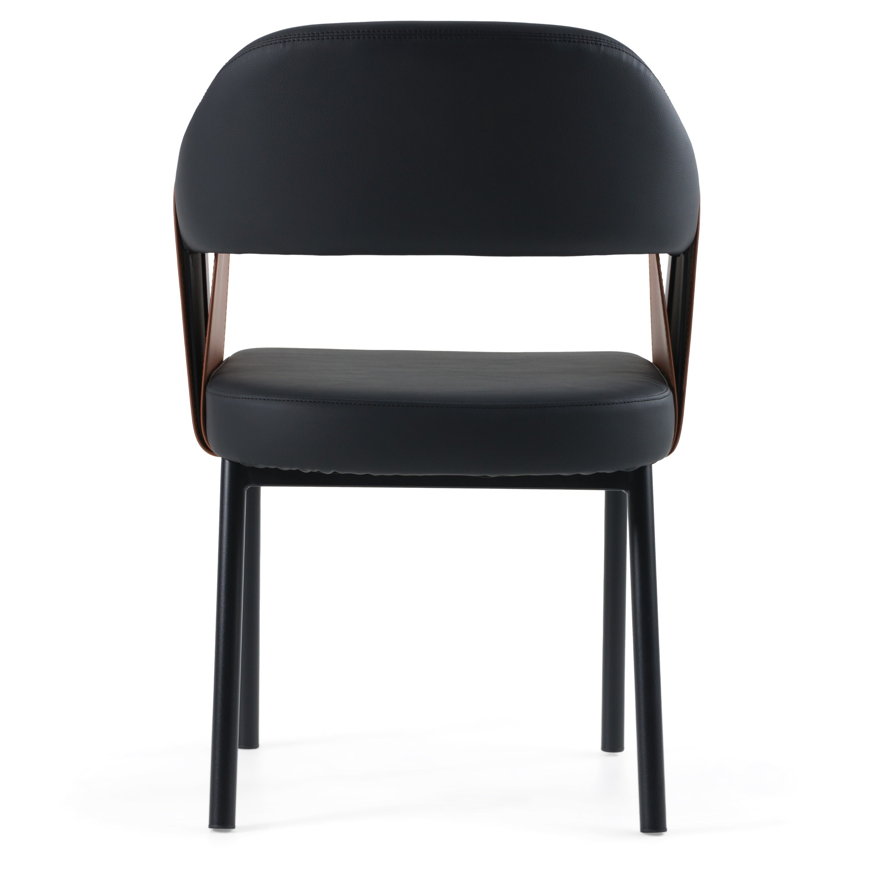 Jensen - Modern Black + Camel Vegan Leather Dining Chair - image 3