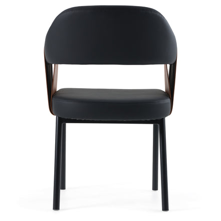 Jensen - Modern Black + Camel Vegan Leather Dining Chair - image 3