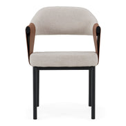 Jensen - Modern Light Grey Fabric + Camel Vegan Leather Dining Chair - image 3