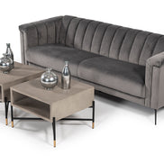 Jeremy Modern Grey Velvet Sofa - image 2