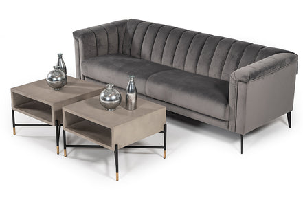 Jeremy Modern Grey Velvet Sofa - image 2