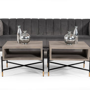 Jeremy Modern Grey Velvet Sofa
