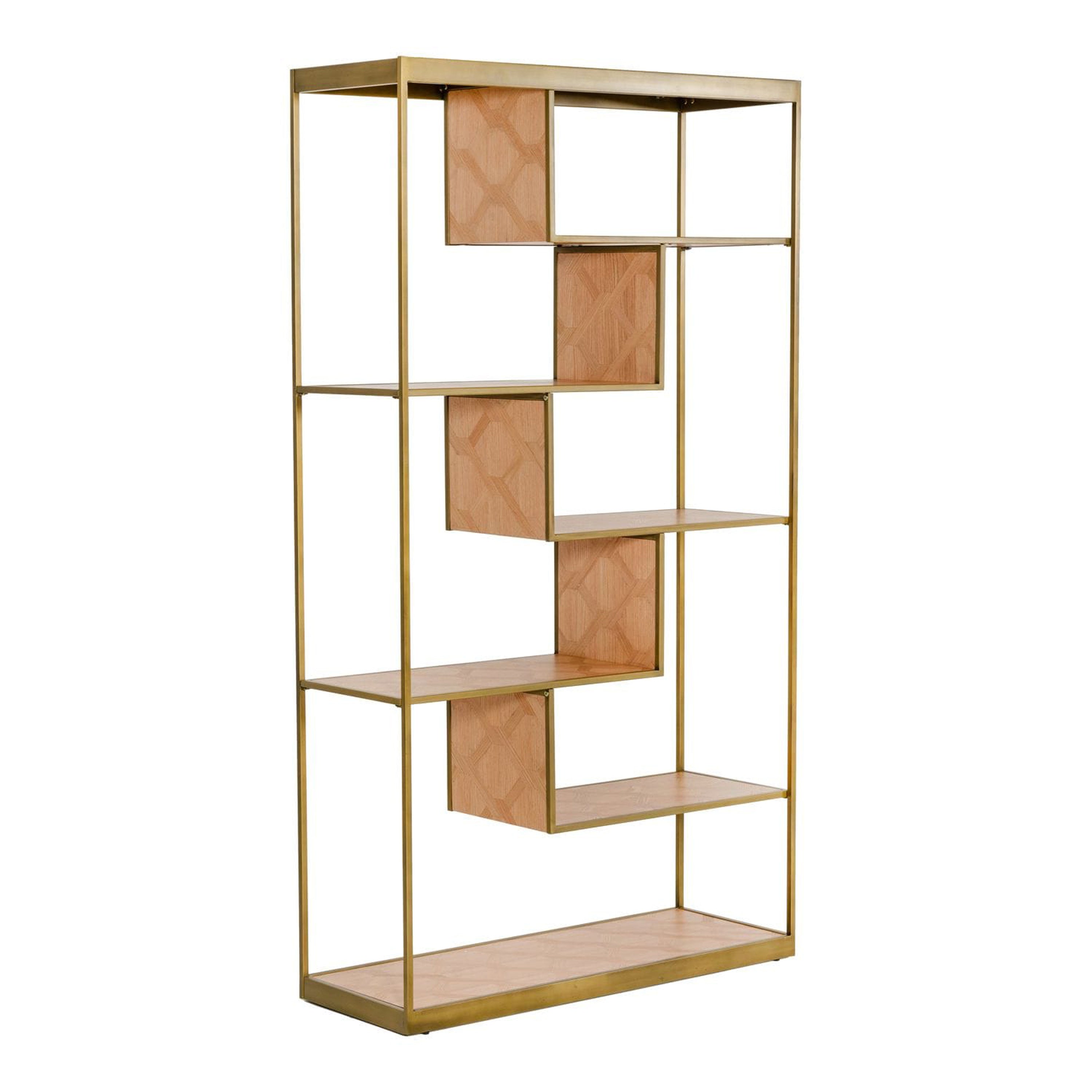 Jessica - Modern Oak & Brass Bookshelf - image 4
