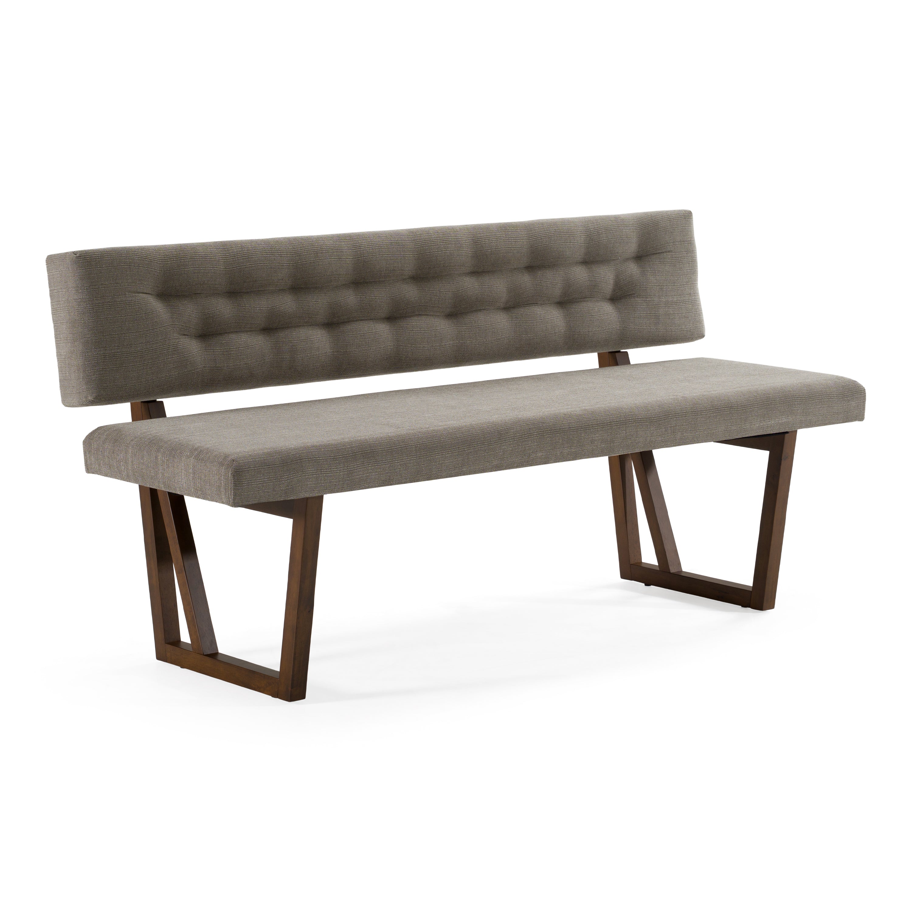 Jordan Modern Grey & Walnut Dining Bench - image 2