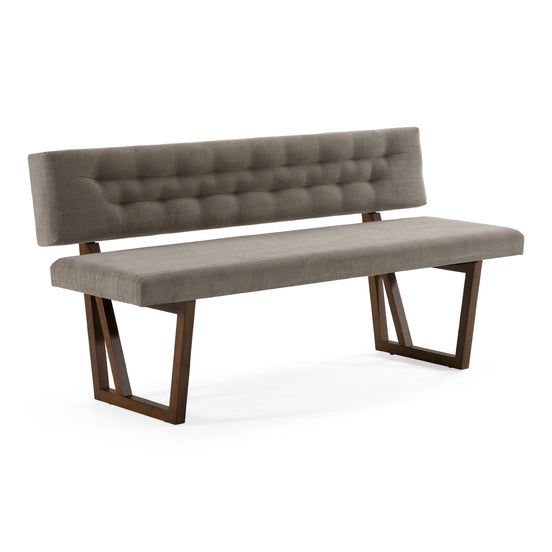 Jordan Modern Grey & Walnut Dining Bench - image 2