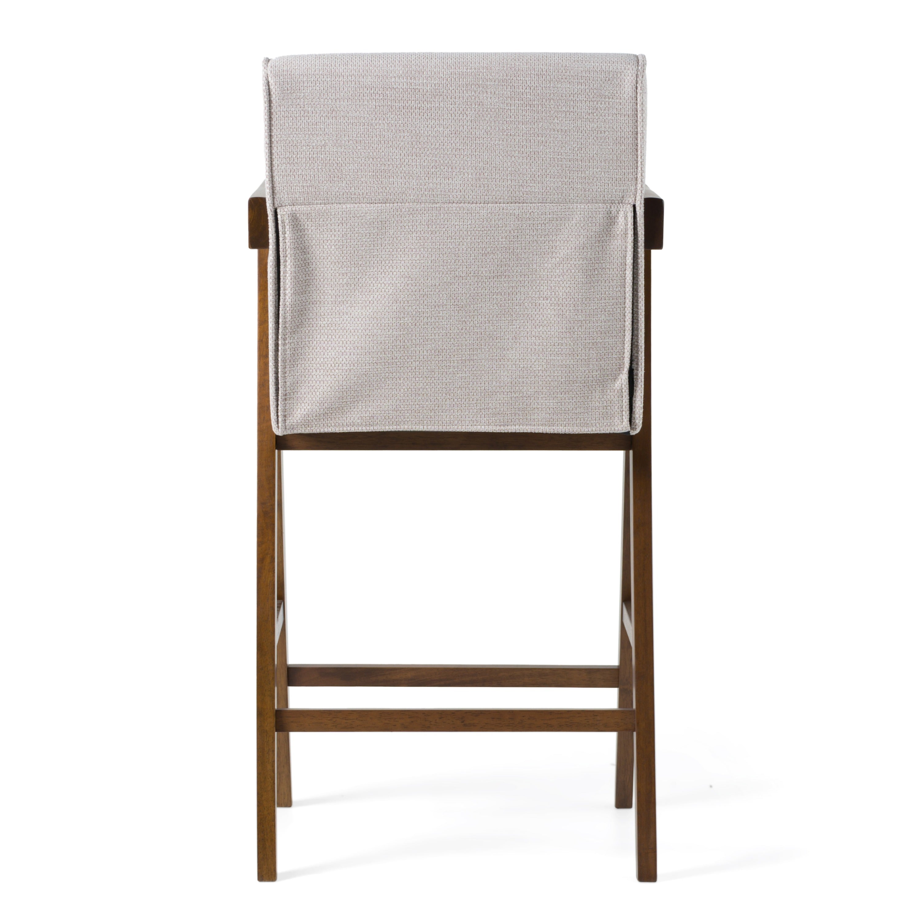 Joseline - Modern Beige Fabric + Walnut Counter Chair (Set of 2) - image 4