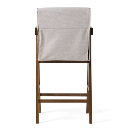 Joseline - Modern Beige Fabric + Walnut Counter Chair (Set of 2) - image 4