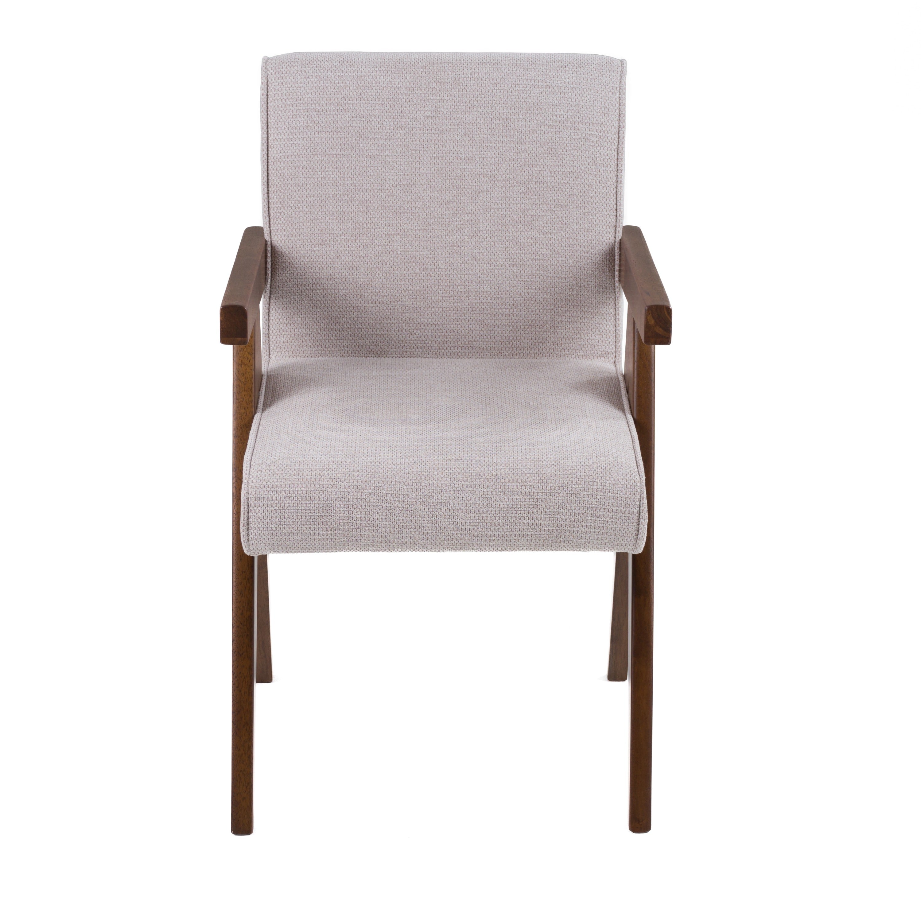 Joseline - Modern Beige Fabric + Walnut Dining Chair (Set of 2) - image 2