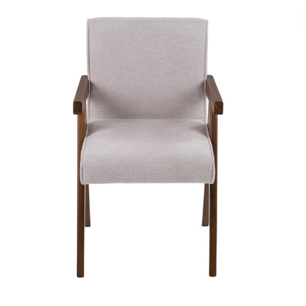 Joseline - Modern Beige Fabric + Walnut Dining Chair (Set of 2) - image 2