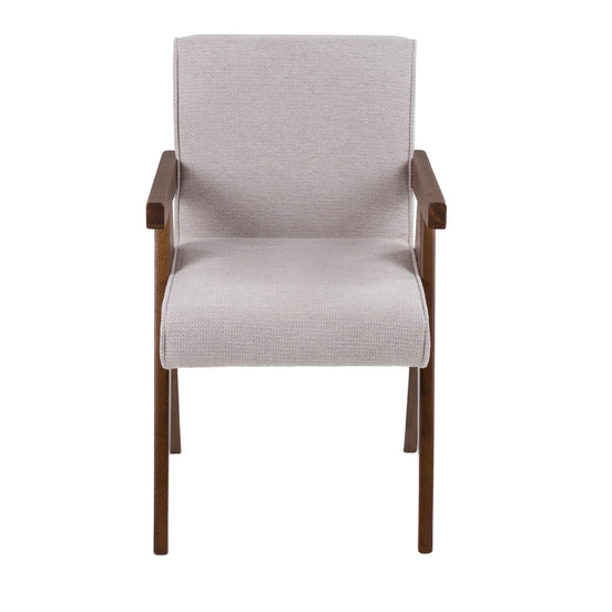 Joseline - Modern Beige Fabric + Walnut Dining Chair (Set of 2) - image 2