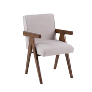 Joseline - Modern Beige Fabric + Walnut Dining Chair (Set of 2) - image 3