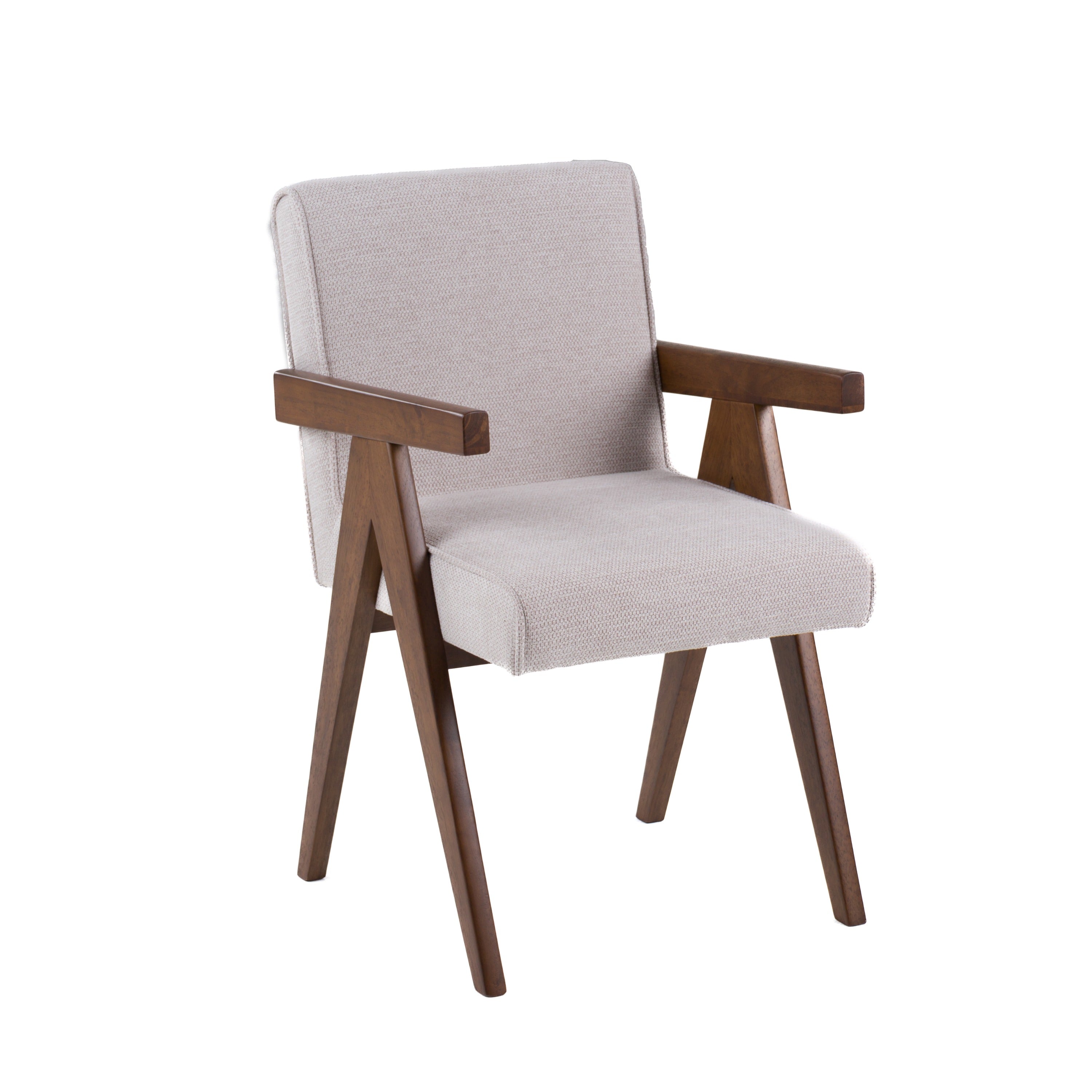 Joseline - Modern Beige Fabric + Walnut Dining Chair (Set of 2) - image 3