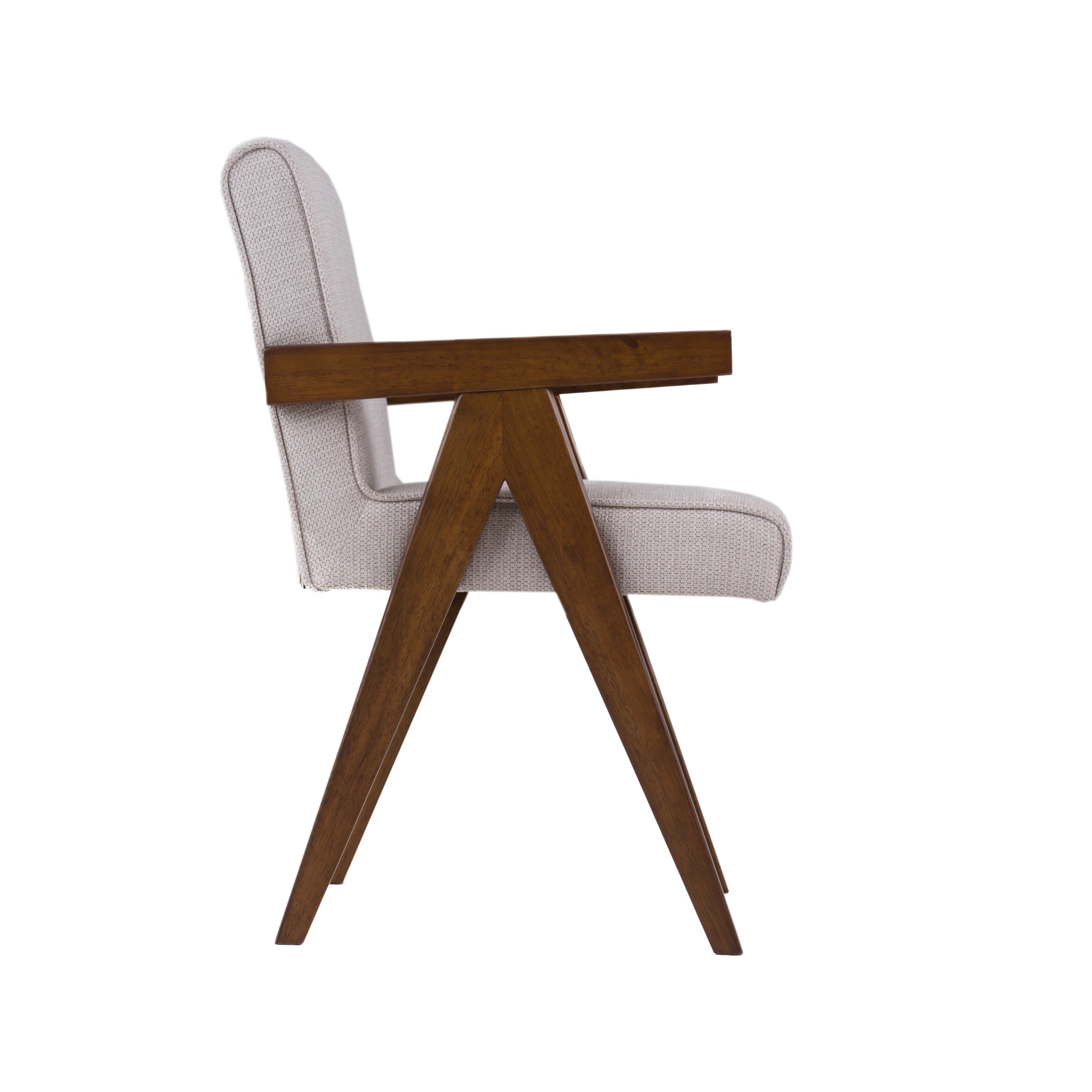 Joseline - Modern Beige Fabric + Walnut Dining Chair (Set of 2) - image 4