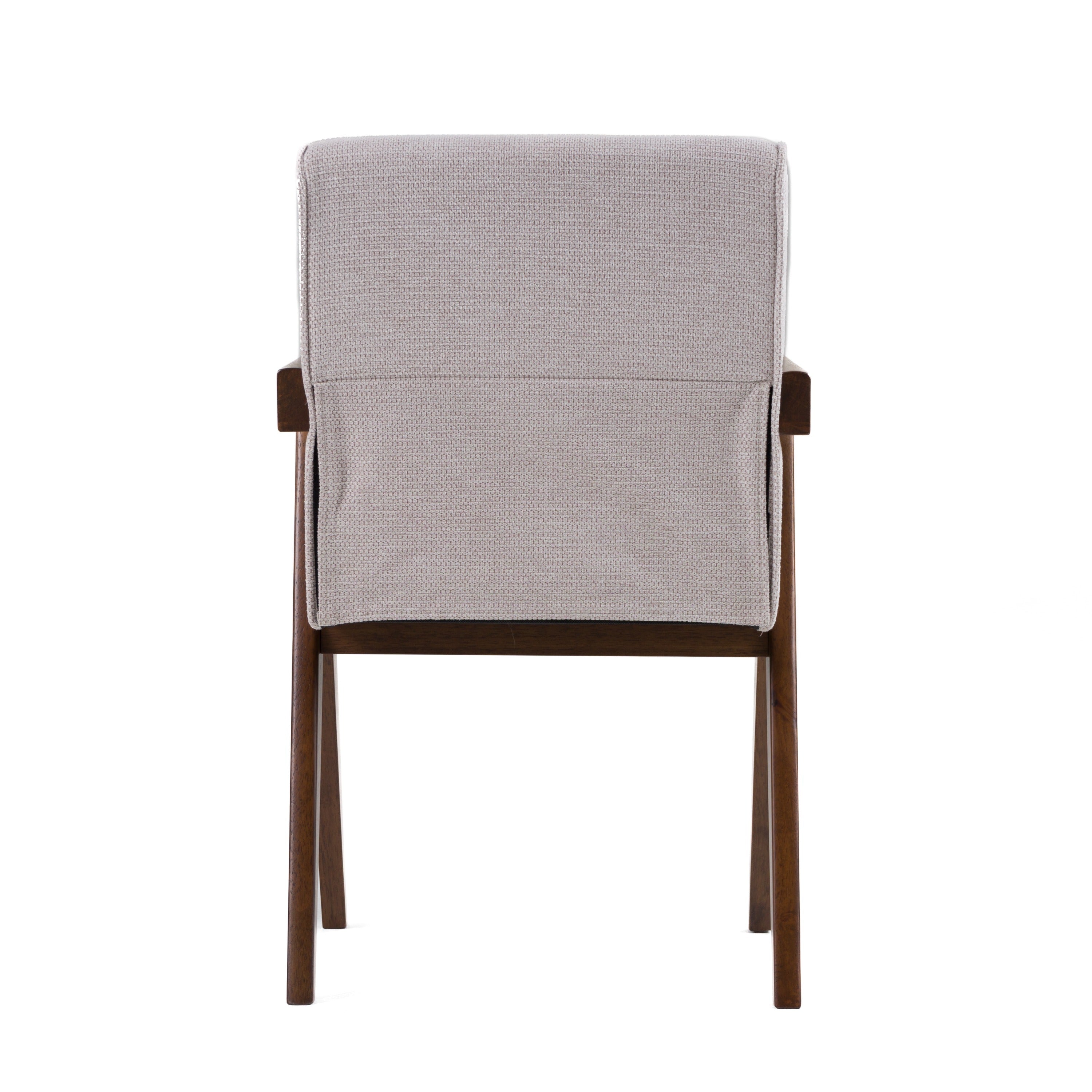 Joseline - Modern Beige Fabric + Walnut Dining Chair (Set of 2) - image 5