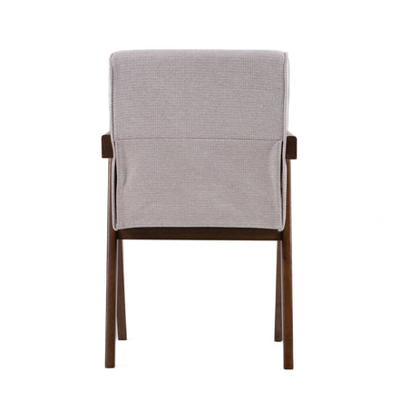 Joseline - Modern Beige Fabric + Walnut Dining Chair (Set of 2) - image 5