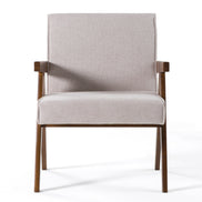 Joseline - Modern Beige Fabric + Walnut Accent Chair (Set of 2)