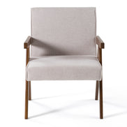 Joseline - Modern Beige Fabric + Walnut Accent Chair (Set of 2) - image 2