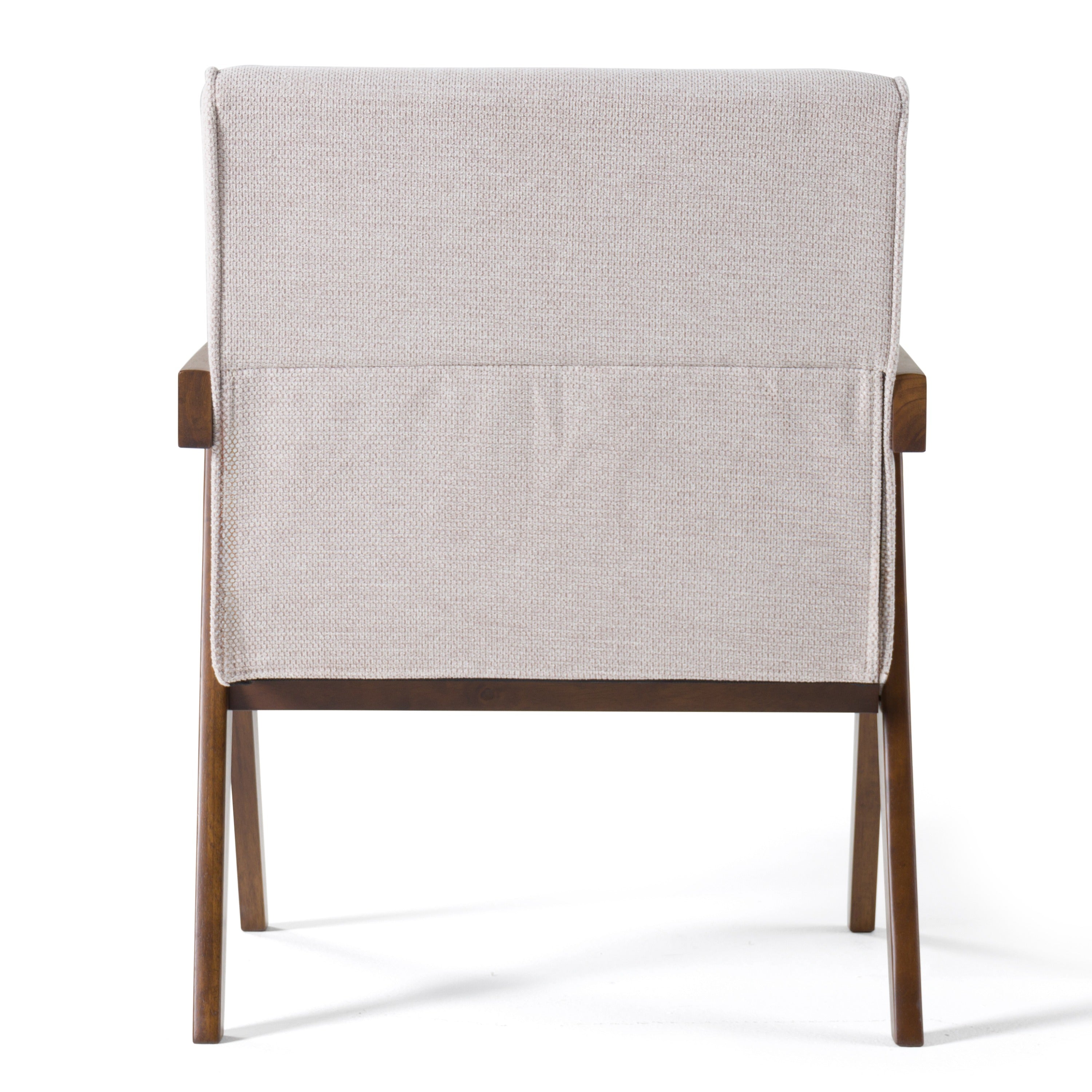 Joseline - Modern Beige Fabric + Walnut Accent Chair (Set of 2) - image 5