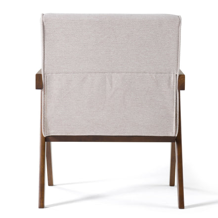 Joseline - Modern Beige Fabric + Walnut Accent Chair (Set of 2) - image 5