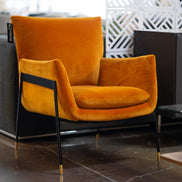 Joseph Modern Orange Fabric Accent Chair