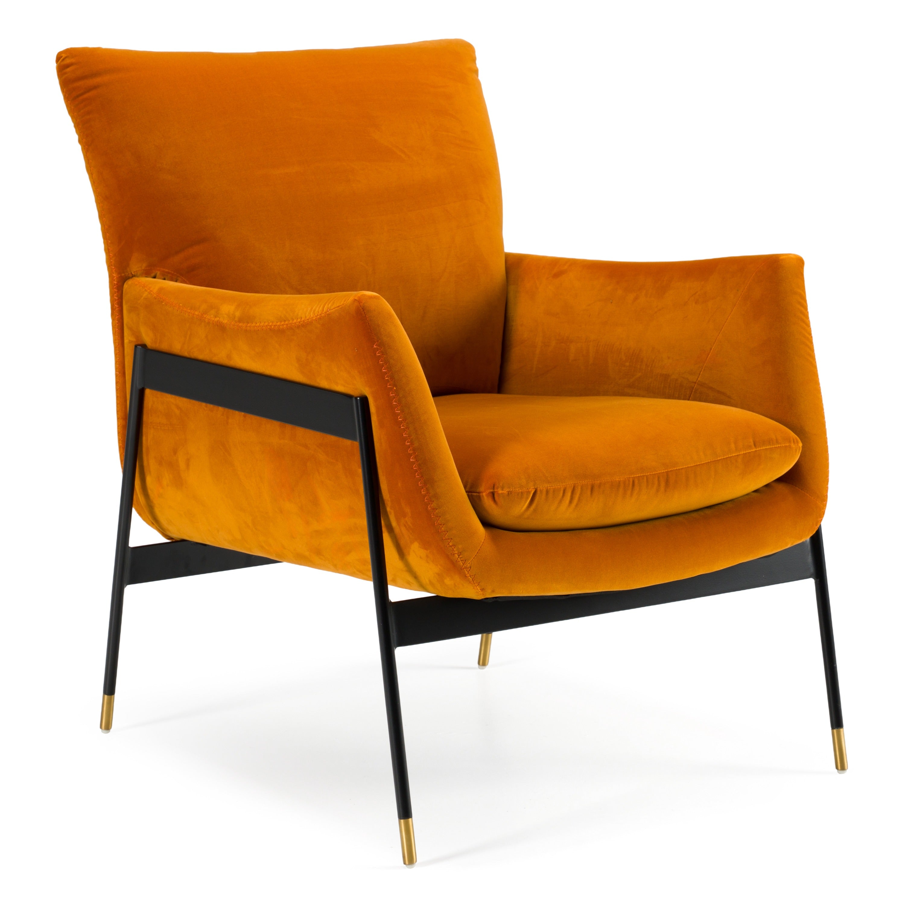 Joseph Modern Orange Fabric Accent Chair - image 2
