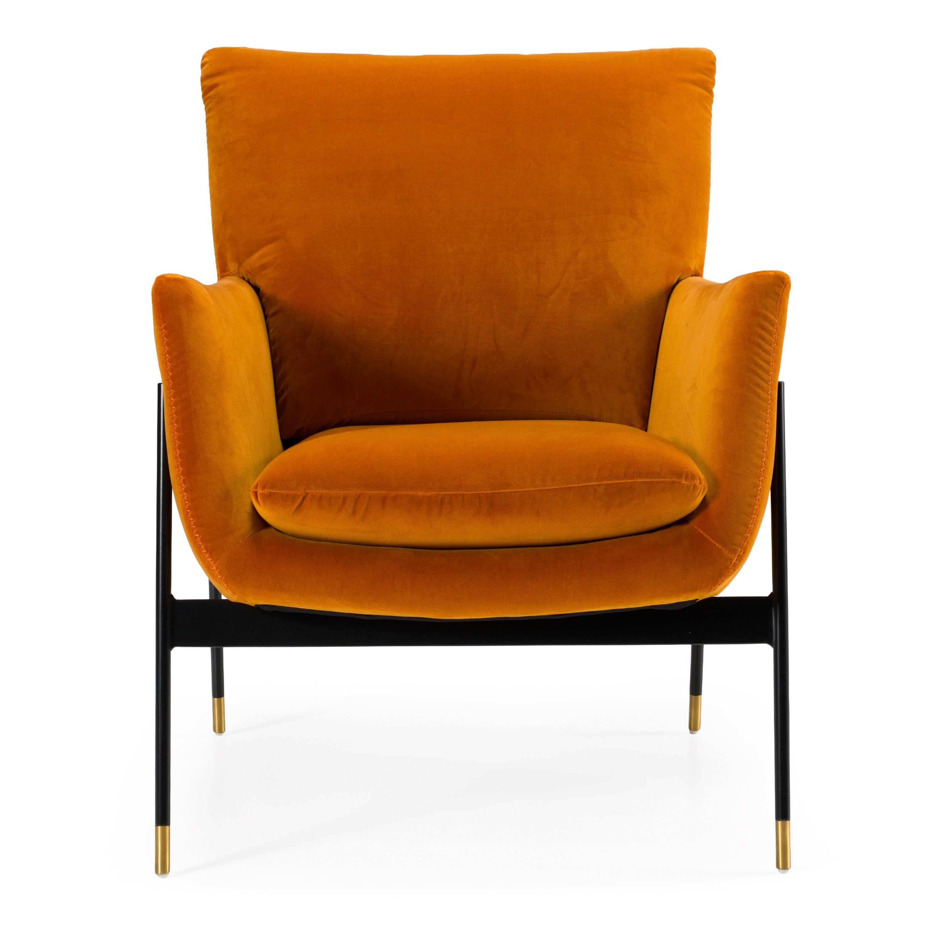 Joseph Modern Orange Fabric Accent Chair - image 3