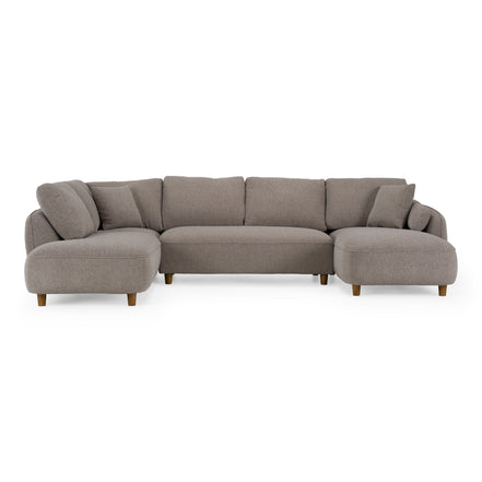 Joslin - Modern Grey Fabric U-Shaped Sectional Sofa - image 2