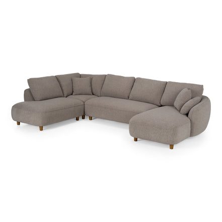 Joslin - Modern Grey Fabric U-Shaped Sectional Sofa - image 4
