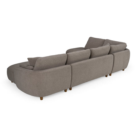 Joslin - Modern Grey Fabric U-Shaped Sectional Sofa - image 5