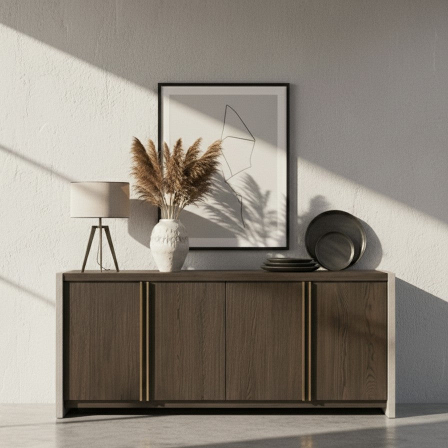 June - Modern Dark Grey & Walnut Buffet - image 4
