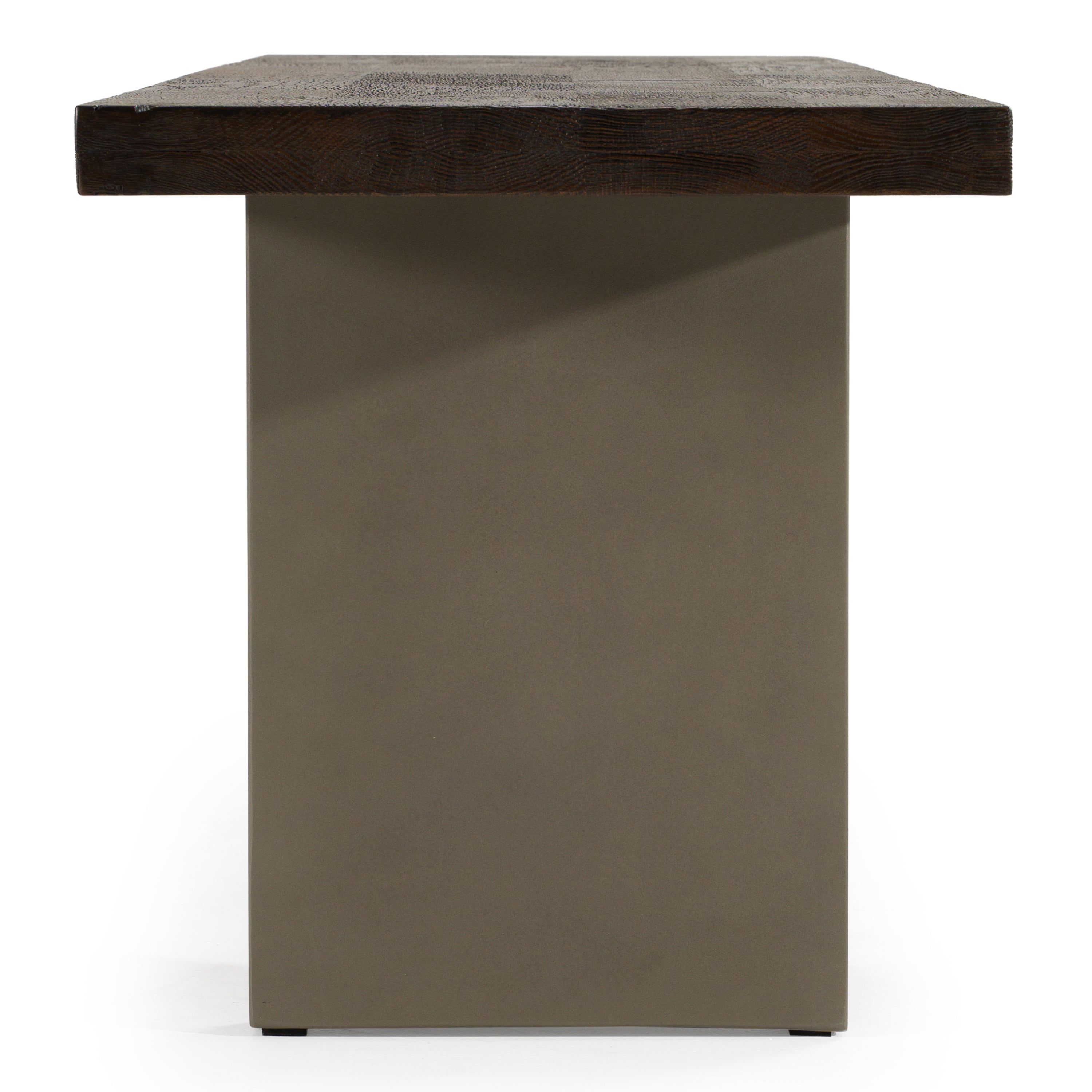 June - Modern Dark Grey Concrete & Walnut Dining Bench - image 2