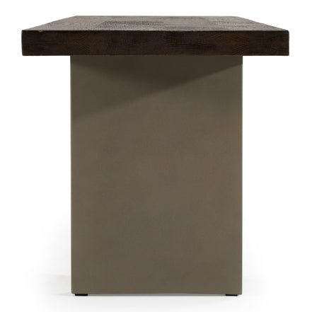 June - Modern Dark Grey Concrete & Walnut Dining Bench - image 2