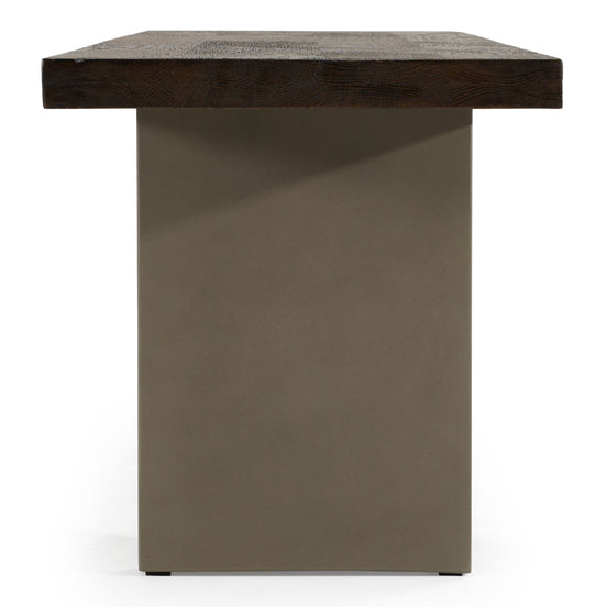 June - Modern Dark Grey Concrete & Walnut Dining Bench - image 2