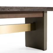 June - Modern Dark Grey Concrete & Walnut Dining Bench - image 3