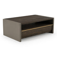 June - Modern Dark Grey Concrete & Walnut Coffee Table