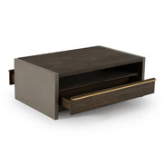 June - Modern Dark Grey Concrete & Walnut Coffee Table - image 2