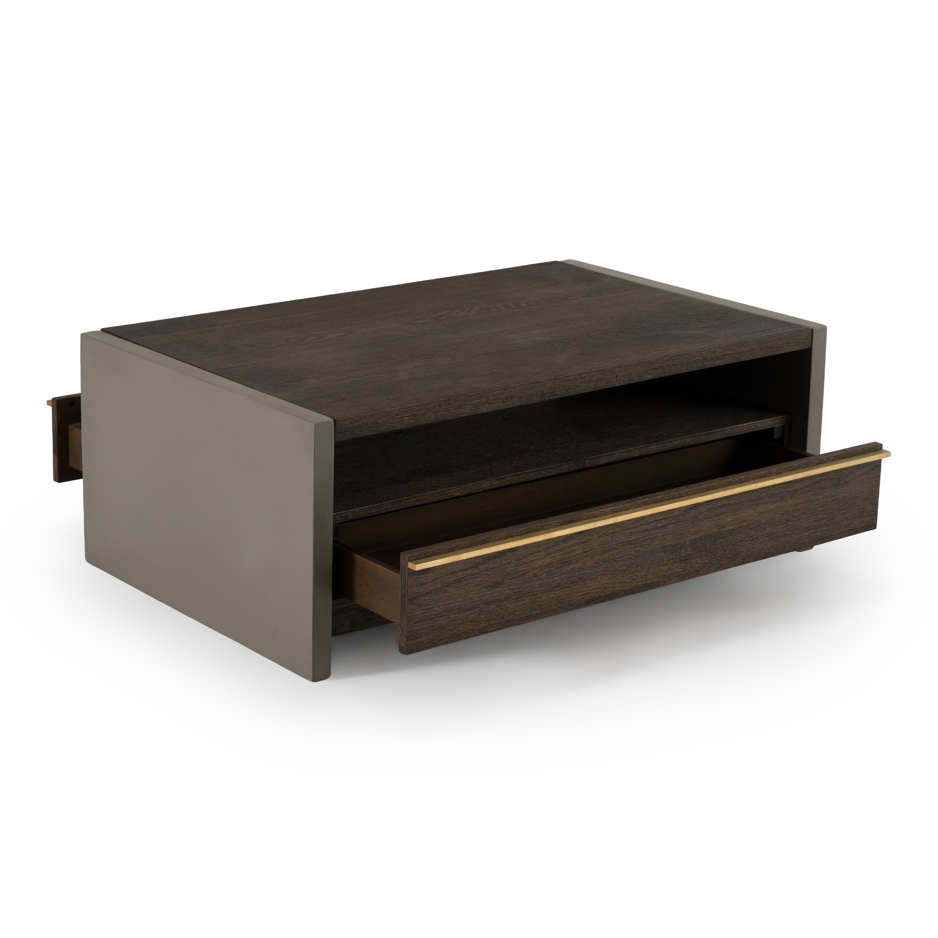June - Modern Dark Grey Concrete & Walnut Coffee Table - image 2