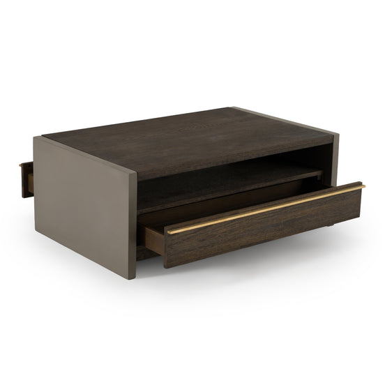 June - Modern Dark Grey Concrete & Walnut Coffee Table - image 2