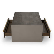 June - Modern Dark Grey Concrete & Walnut Coffee Table - image 3