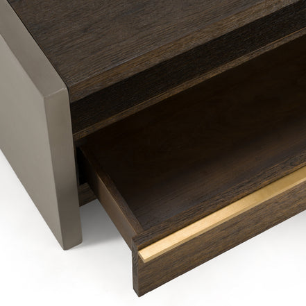 June - Modern Dark Grey Concrete & Walnut Coffee Table - image 4